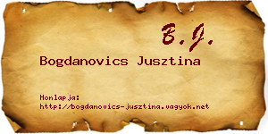 Bogdanovics Jusztina névjegykártya